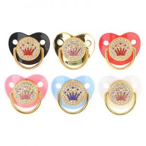 ועוד מוצרים שווים ♥️ Babyies and mommy shop מוצצים ונשכנים מוצץ מבריק עם ידית מוזהבת 