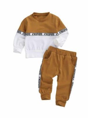 ועוד מוצרים שווים ♥️ Babyies and mommy shop בגדי ילדים  סט בגדי פעוטות בנים עם שרוולים ארוכים וצווארון עגול
