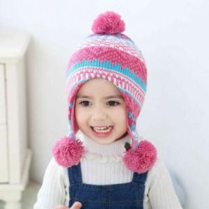 כובע צמר ילדות גיל 4-8 שנים